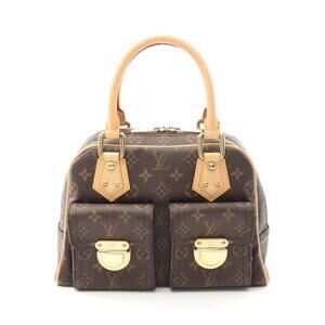 Louis Vuitton Manhattan Handbag Canvas Leather Monogram Brown